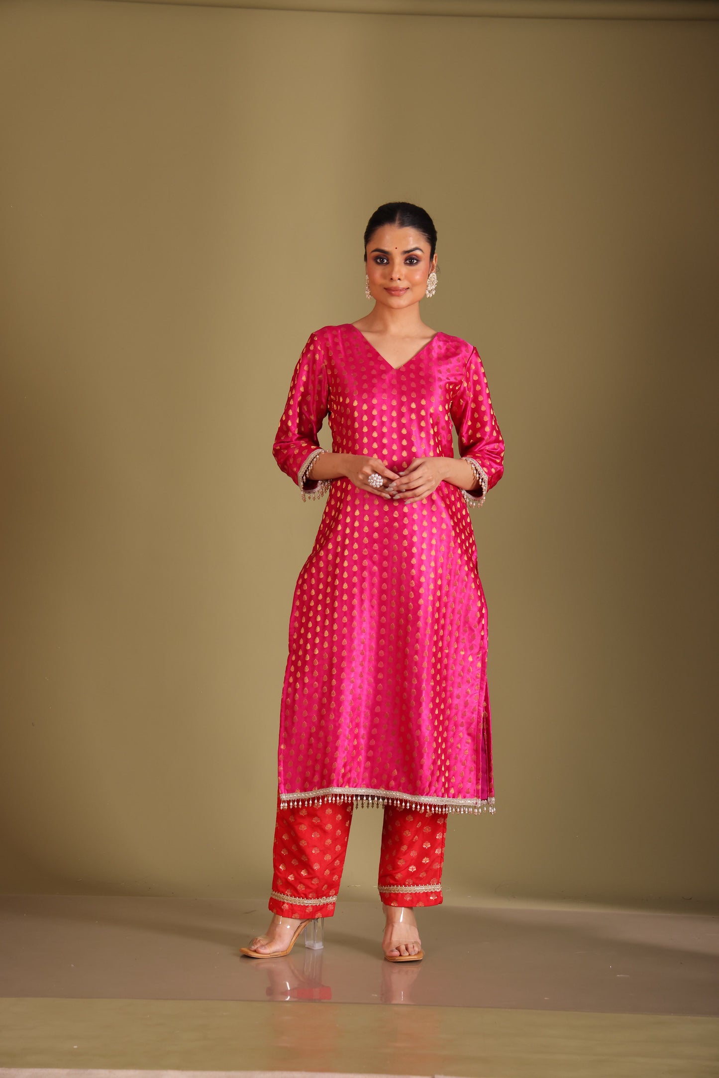 Noorika Rani Kurta with pant and dupatta- set of 3
