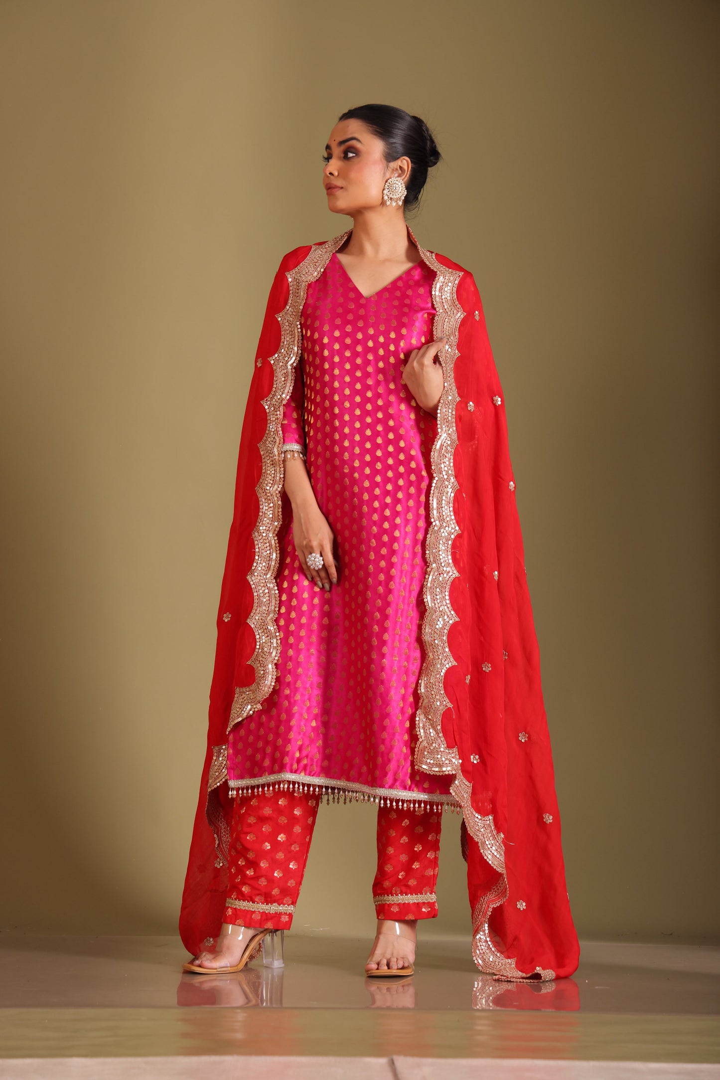 Noorika Rani Kurta with pant and dupatta- set of 3