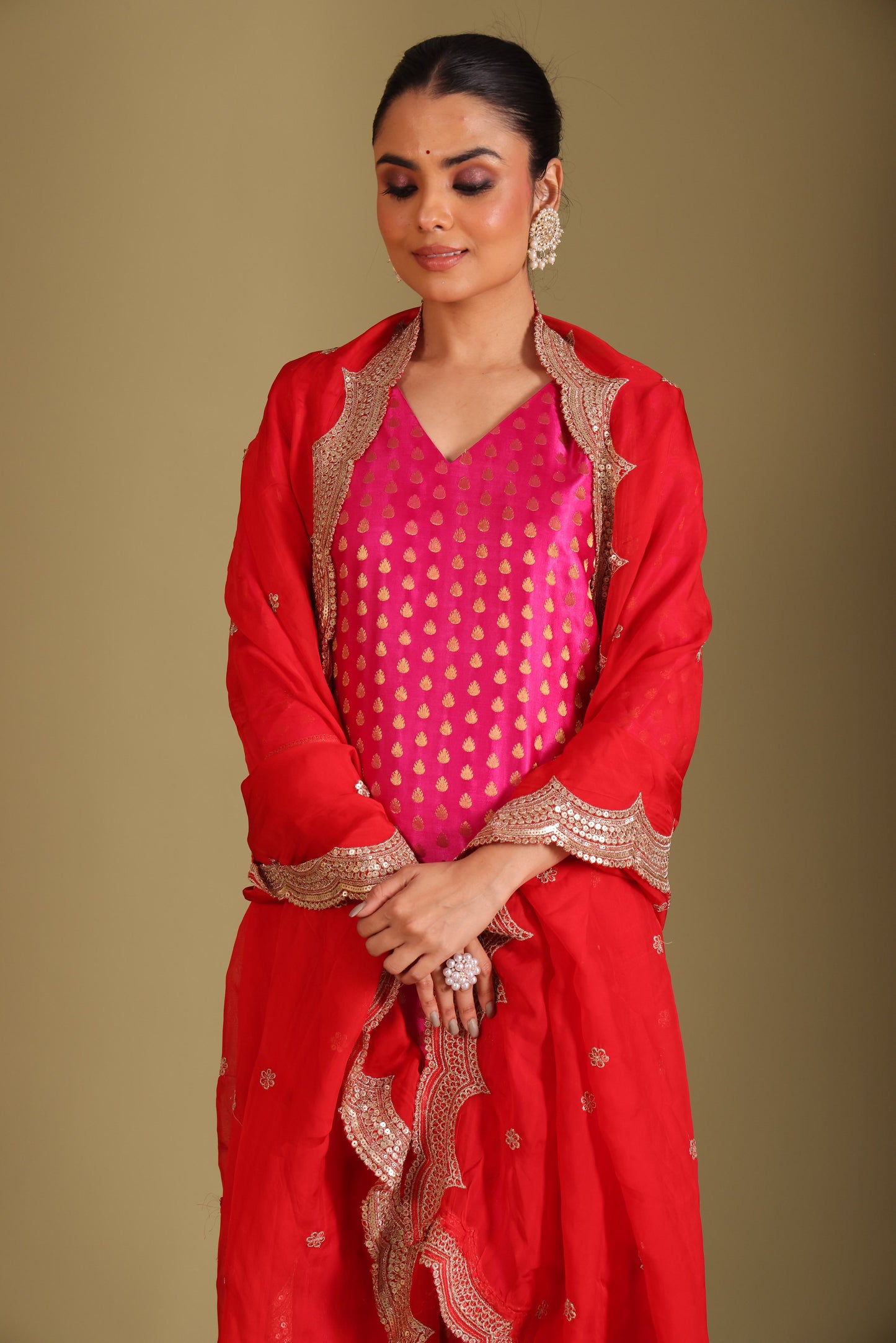 Noorika Rani Kurta with pant and dupatta- set of 3