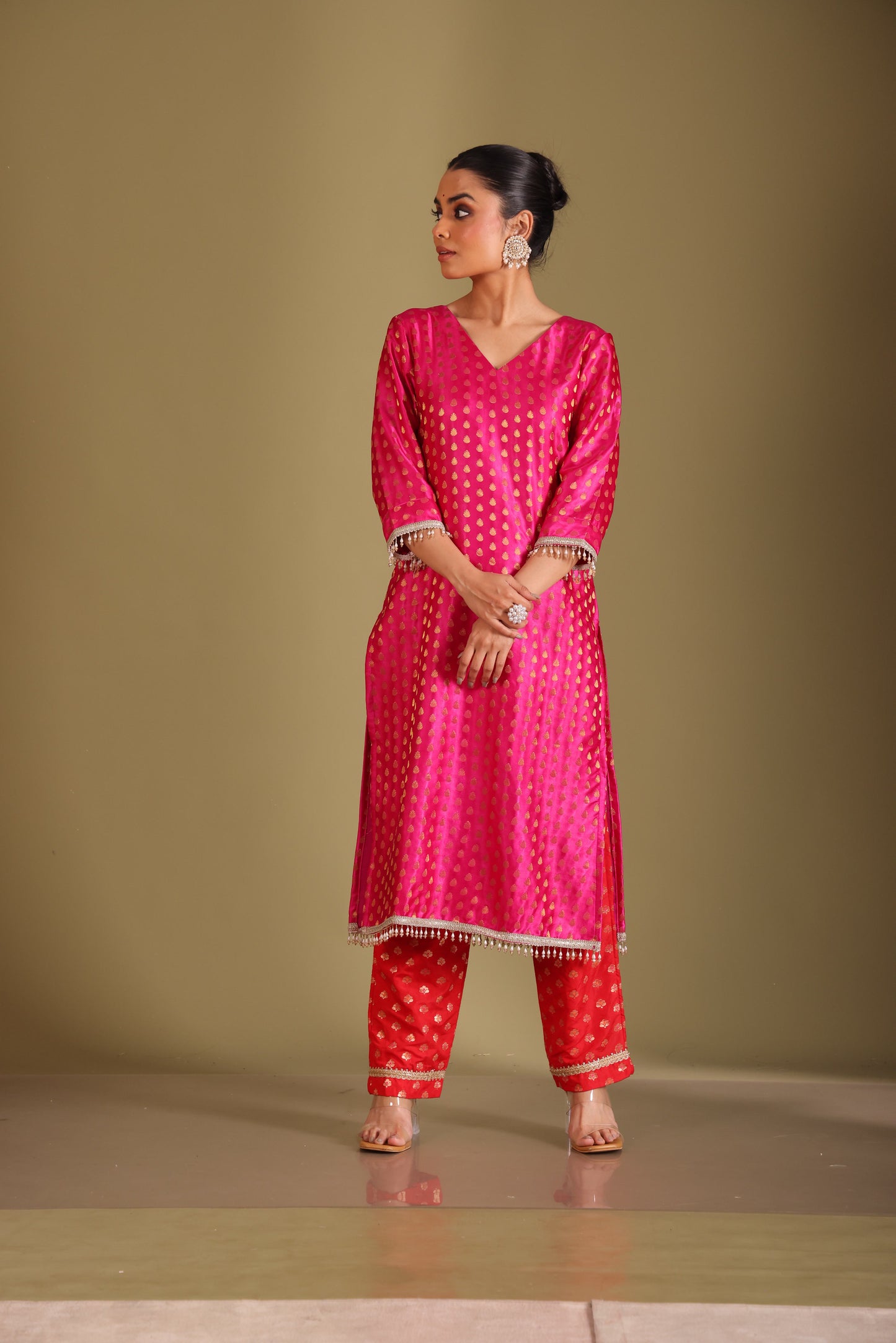 Noorika Rani Kurta with pant and dupatta- set of 3