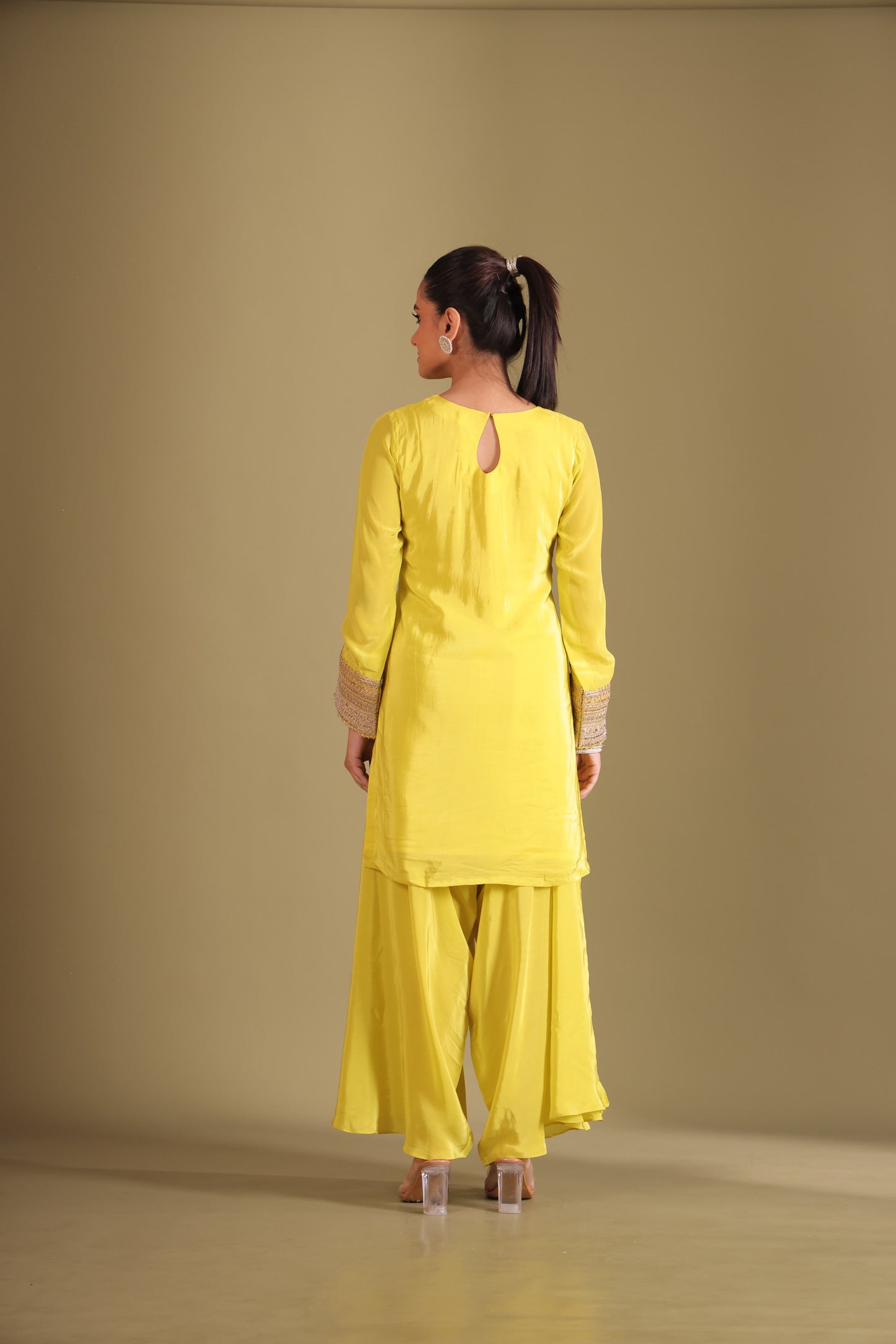 Jhalak Lime Kurta with Dhoti Pant and Dupatta- set of 3