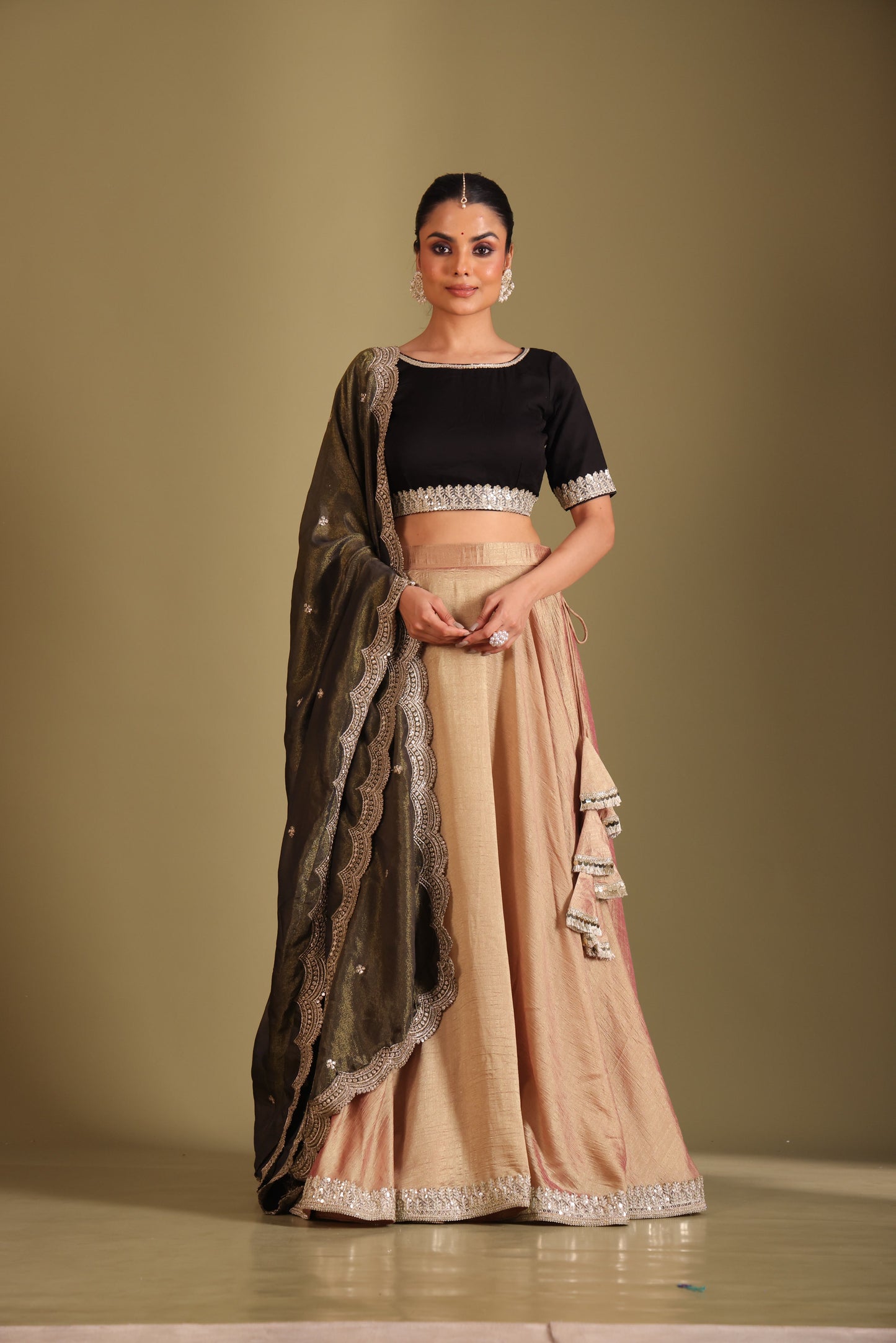 Jhalak Blouse with Lehenga and Dupatta- set of 3