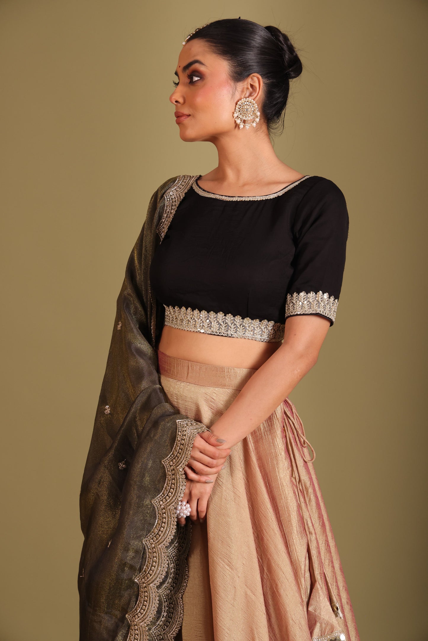 Jhalak Blouse with Lehenga and Dupatta- set of 3