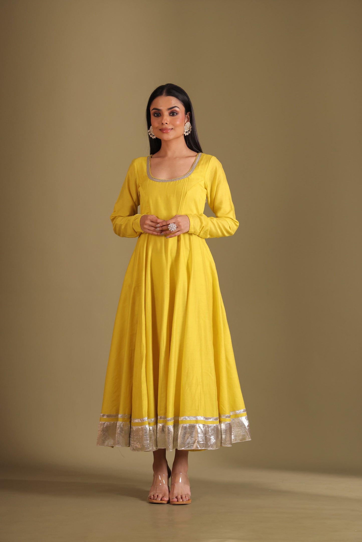 Mastani Sunshine Chanderi Anarkali and chooridar with dupatta- set of 3