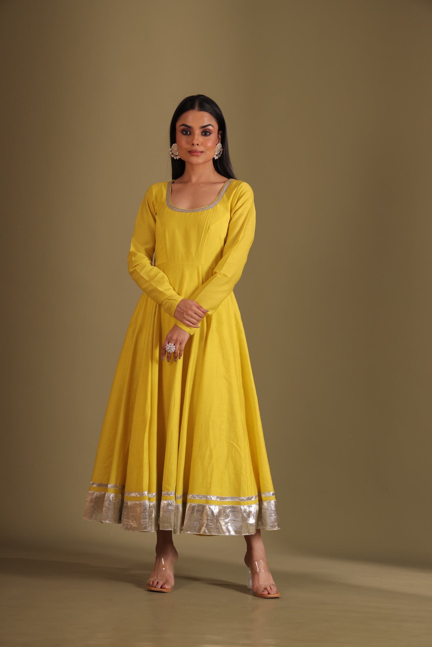 Mastani Sunshine Chanderi Anarkali and chooridar with dupatta- set of 3