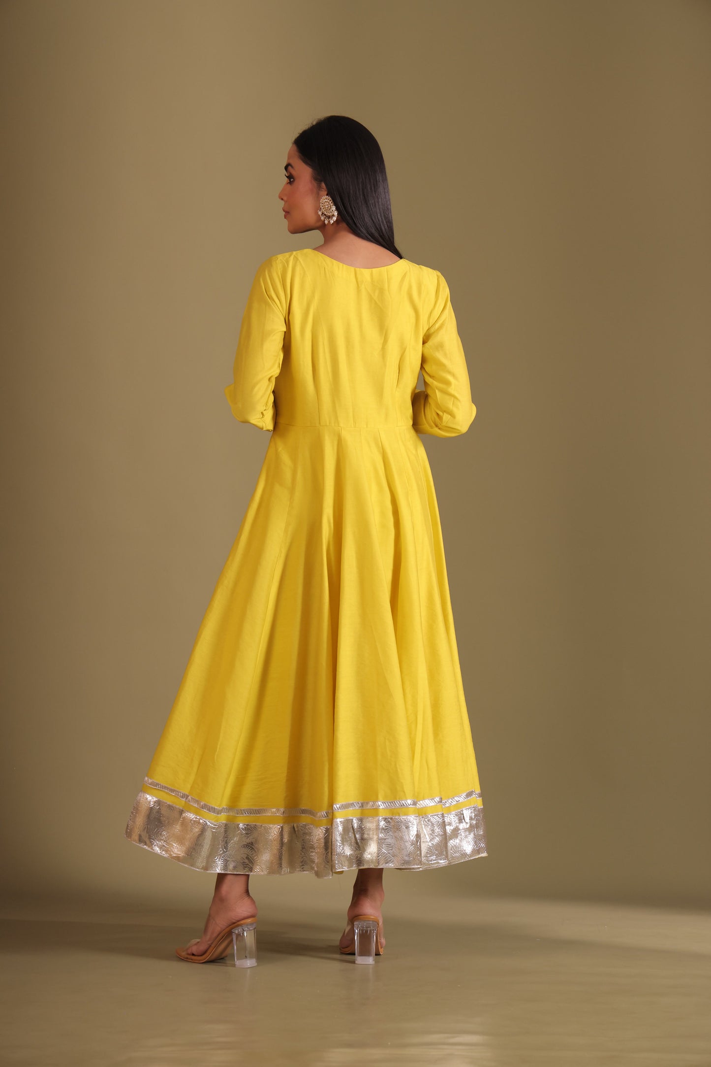 Mastani Sunshine Chanderi Anarkali and chooridar with dupatta- set of 3