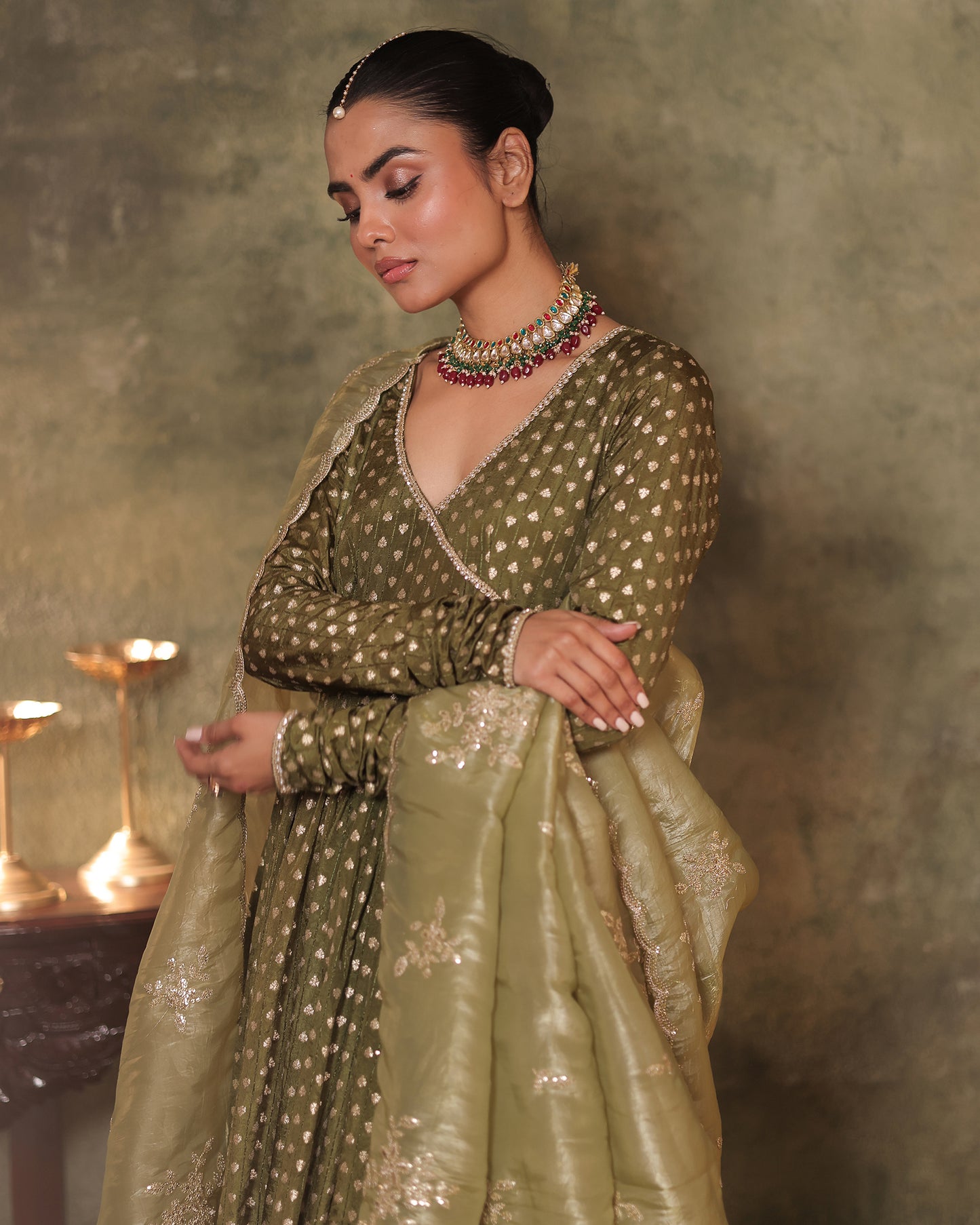 Naazrana Angrakha Anarkali, Pant and Dupatta Set of 3