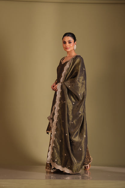 Noorika Black Kurta with Sharara and dupatta- set of 3