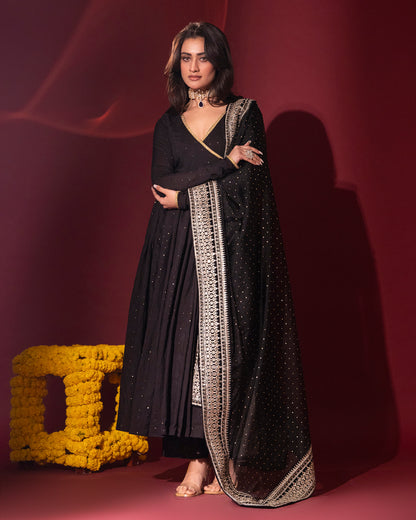 Tana Bana Yellow Silk Kurta, Gharara and Dupatta