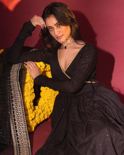 Tana Bana Yellow Silk Kurta, Gharara and Dupatta