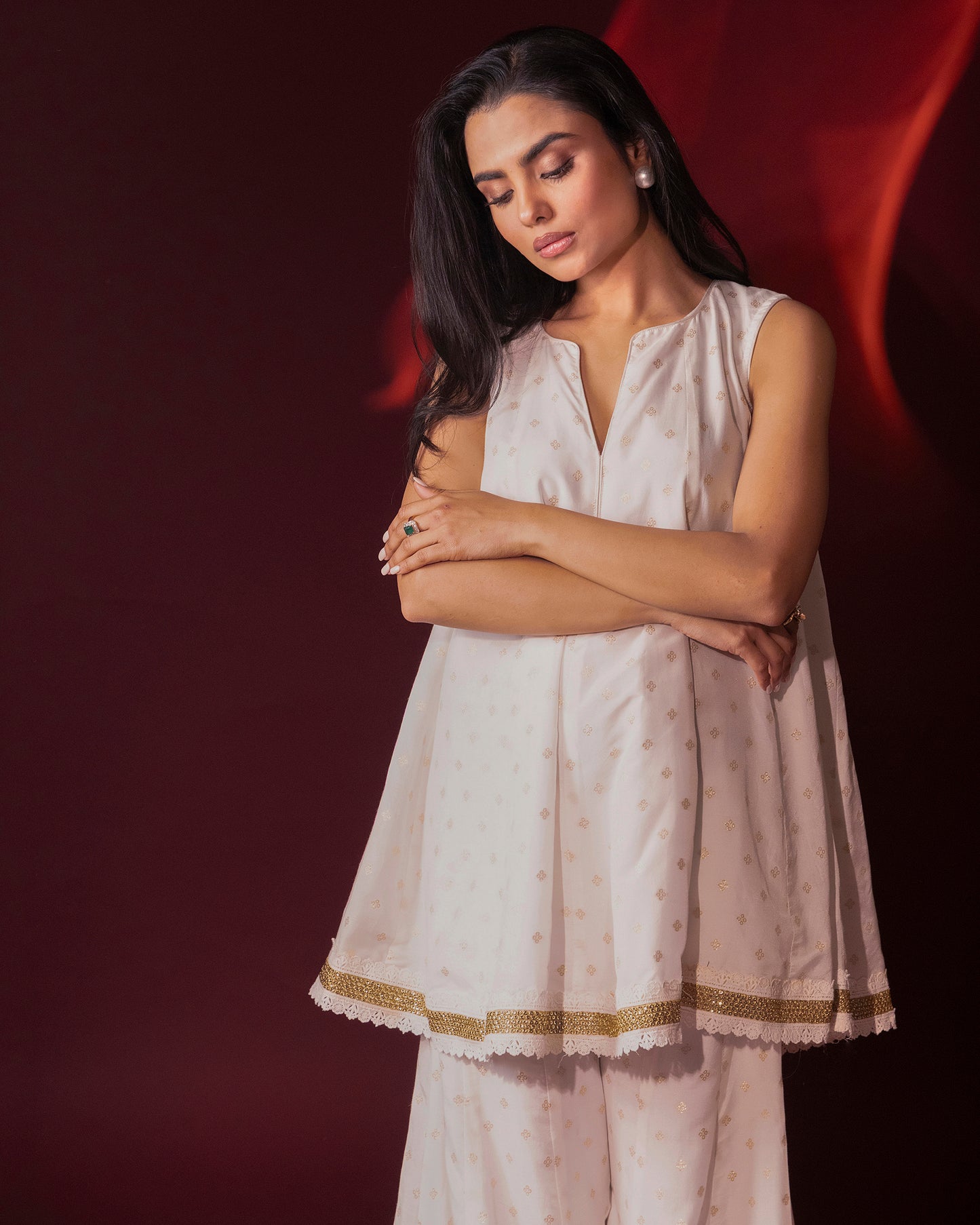Tana Bana Ivory Silk Kurta, Sharara and Dupatta