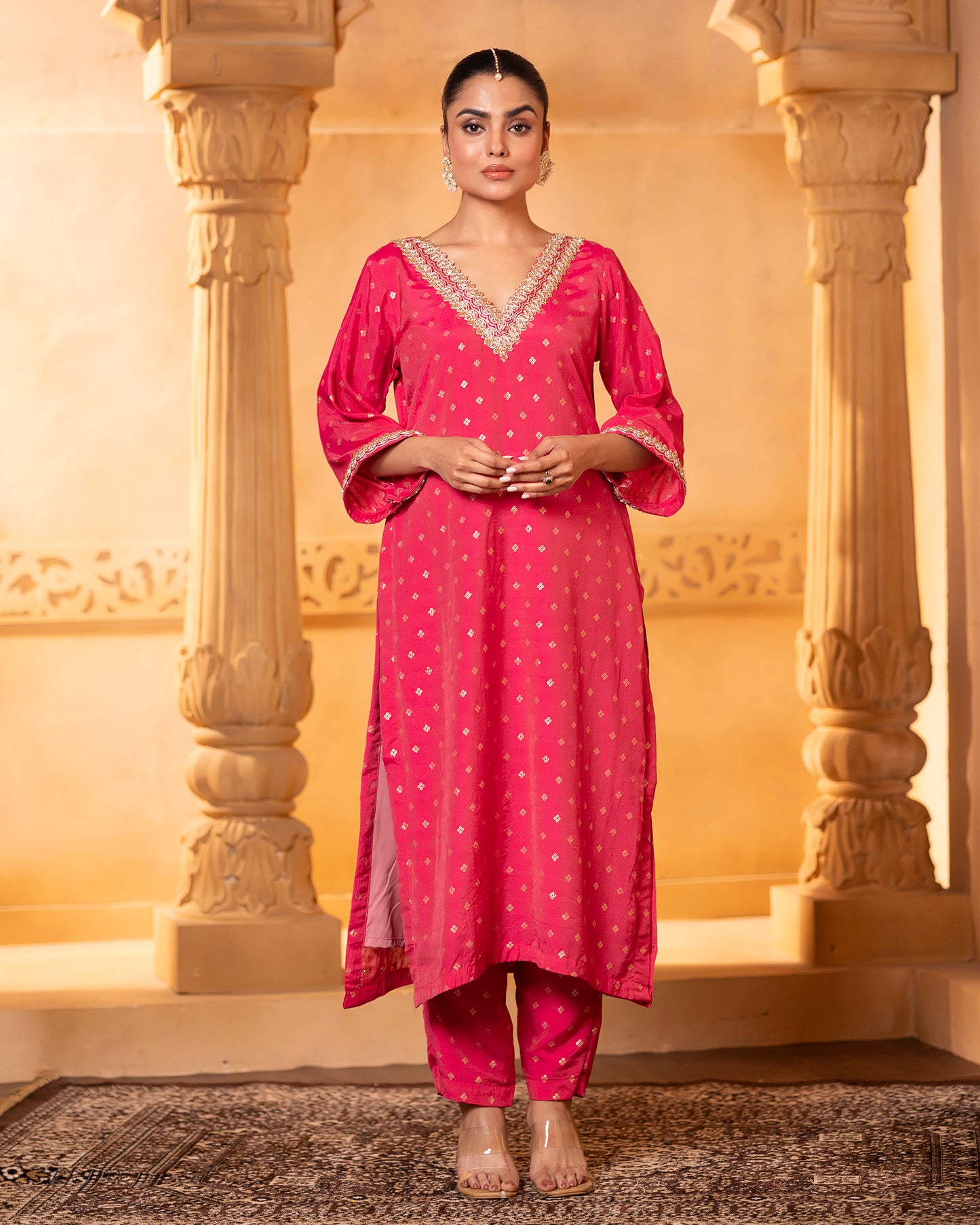 Tana Bana Rani Pink Kurta, Pant with Dupatta