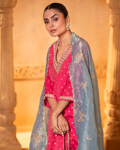 Tana Bana Rani Pink Kurta, Pant with Dupatta