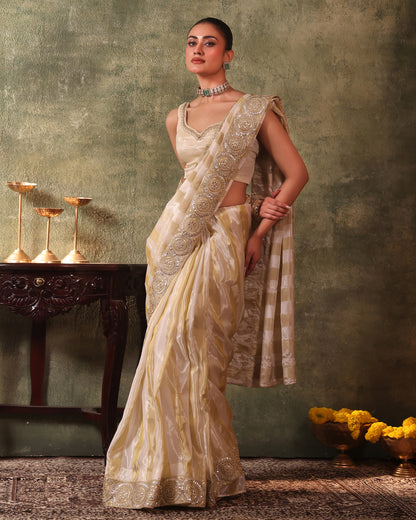 Sunheri 2.0 Two-Tone Silk Tissue Saree