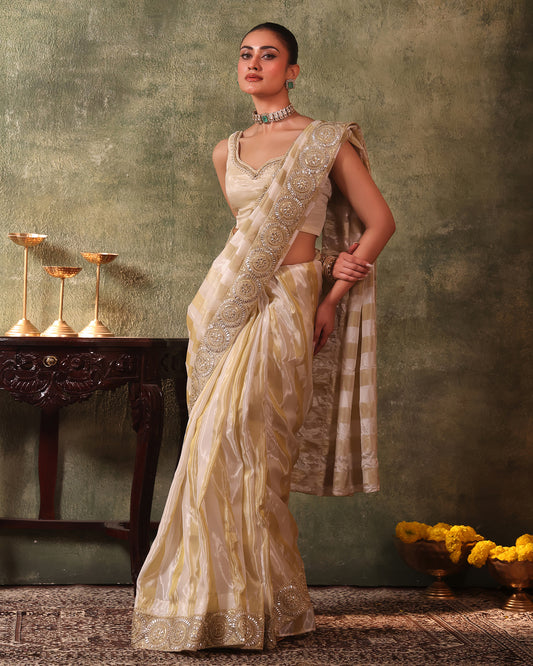 Sunheri 2.0 Two-Tone Silk Tissue Saree