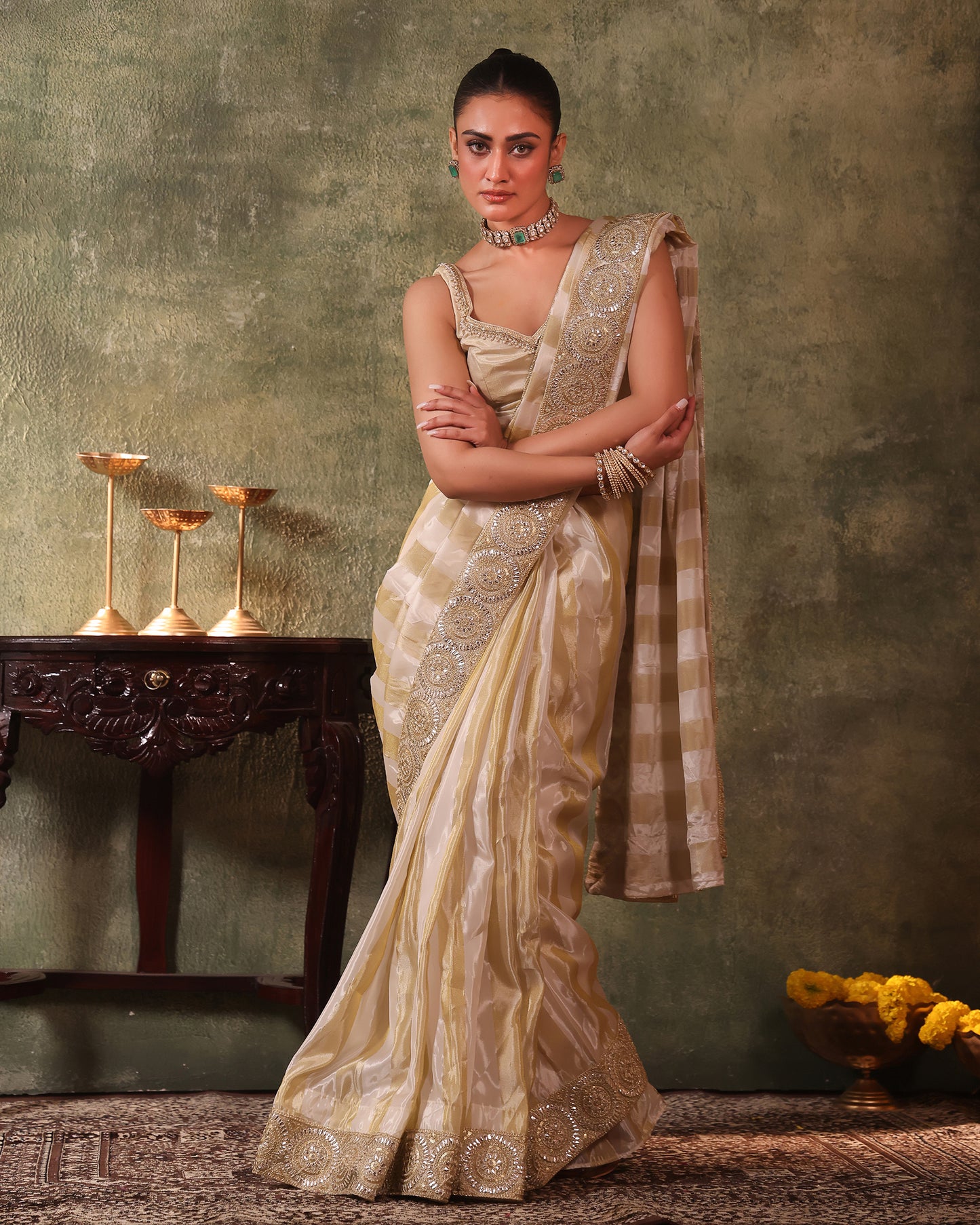 Sunheri 2.0 Two-Tone Silk Tissue Saree