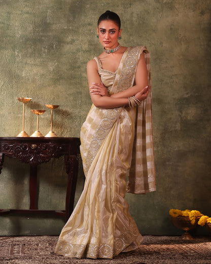 Sunheri 2.0 Two-Tone Silk Tissue Saree