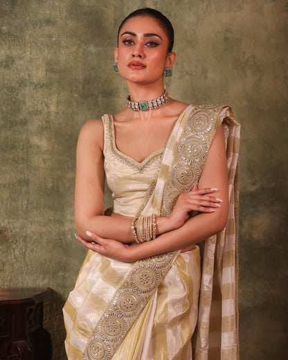 Sunheri 2.0 Two-Tone Silk Tissue Saree