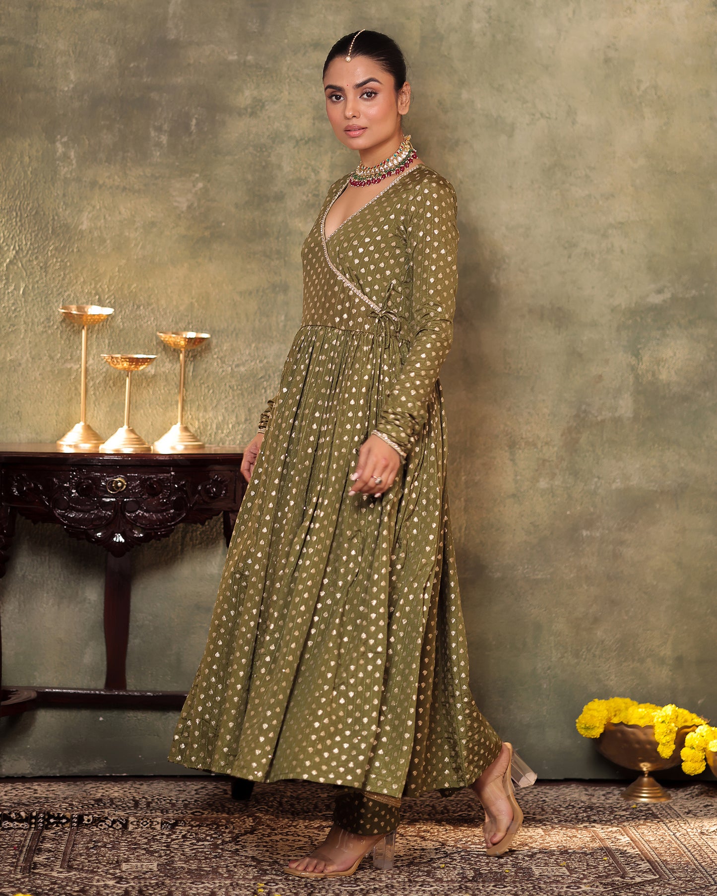 Naazrana Angrakha Anarkali, Pant and Dupatta Set of 3