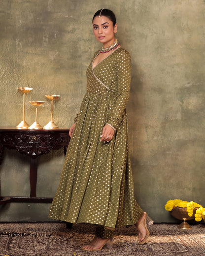 Naazrana Angrakha Anarkali, Pant and Dupatta Set of 3