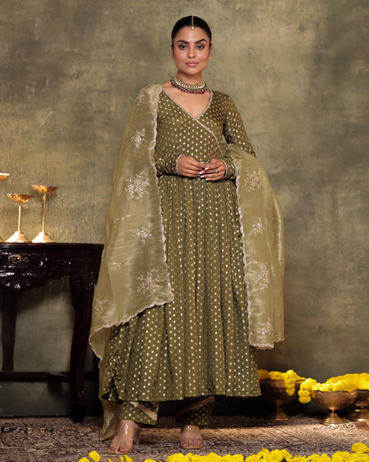 Naazrana Angrakha Anarkali, Pant and Dupatta Set of 3